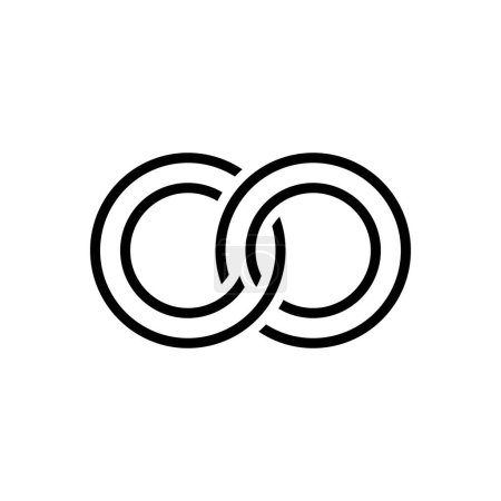 Schwarze Linie Symbol für doppelt 