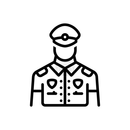 Illustration for Black line icon for police - Royalty Free Image