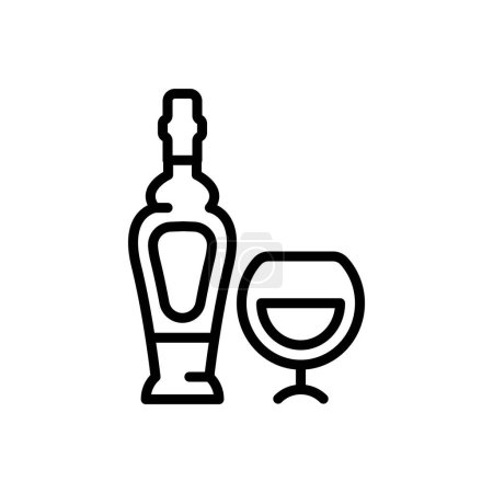 Icono de línea negra para alcohol 