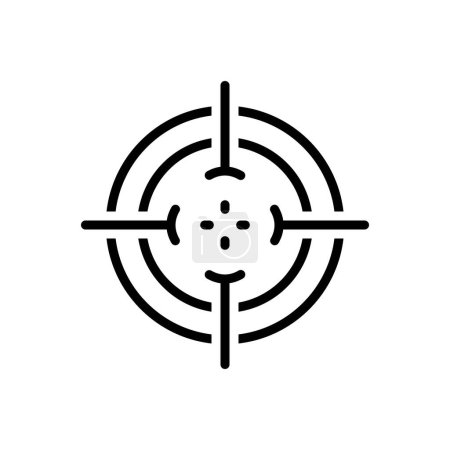 Black line icon for target 