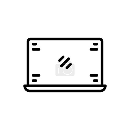 Black Line Icon für Laptop