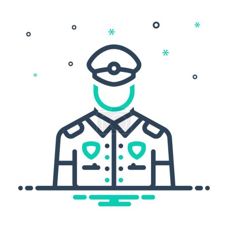 Illustration for Mix icon for police - Royalty Free Image