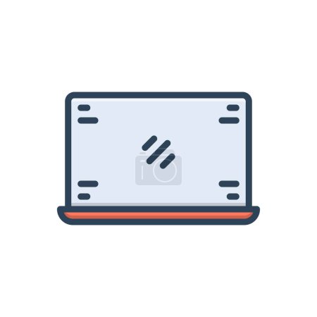 Farbige Illustration Symbol für Laptop