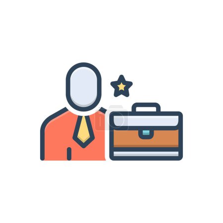 Color illustration icon for employee