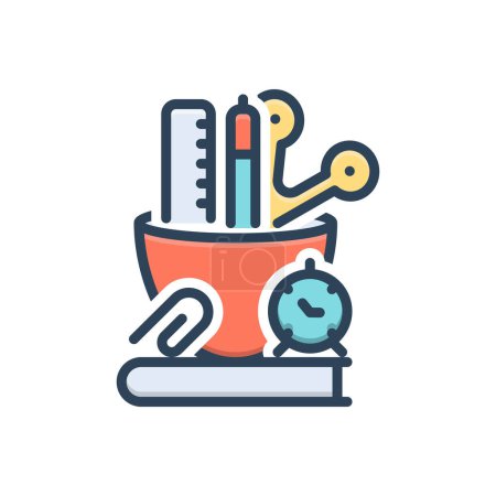 Color illustration icon for stationery 