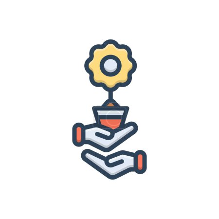 Color illustration icon for trust