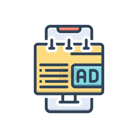Color illustration icon for advertising