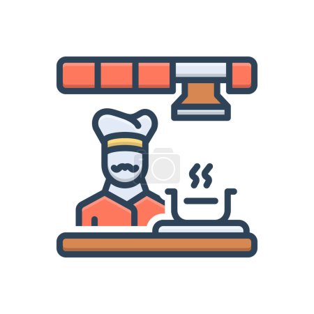 Color illustration icon for cooking 