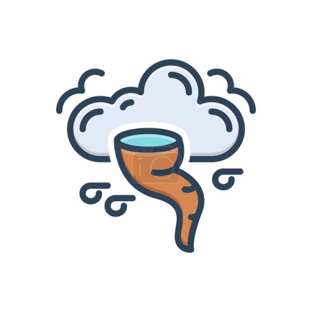 Color illustration icon for extreme weather