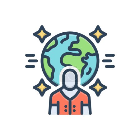 Color illustration icon for human impact