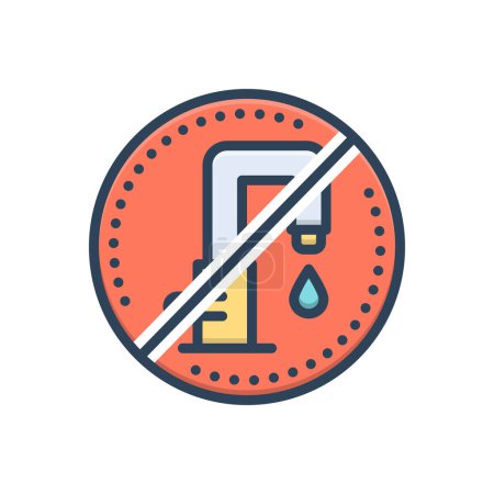 Color illustration icon for no water