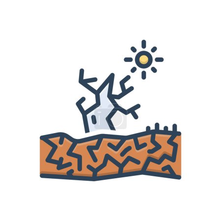 Color illustration icon for drought 