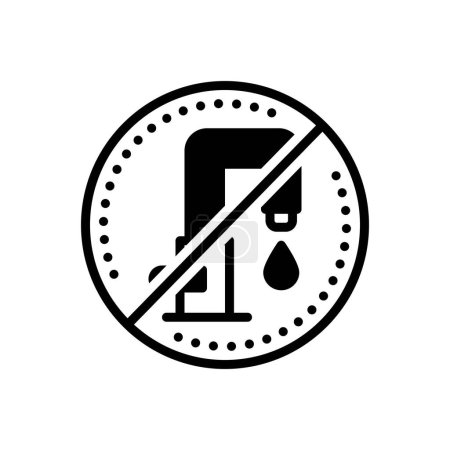Black solid icon for no water