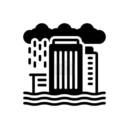 Schwarze solide Ikone für Überschwemmungen 