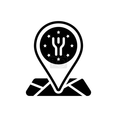 Black solid icon for restaurant map