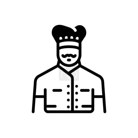 Icono sólido negro para chef