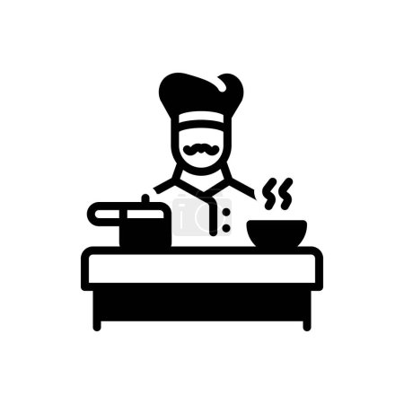 Black solid icon for cook