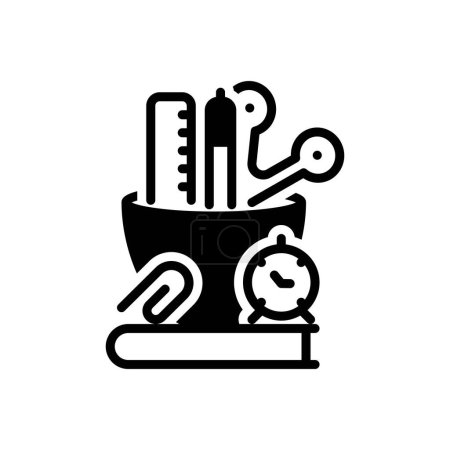 Black solid icon for stationery 