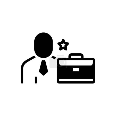 Black solid icon for employee 