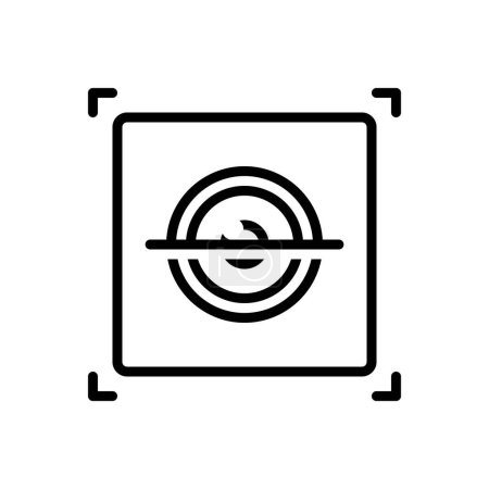 Black line icon for eye scan