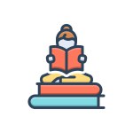Color illustration icon for reading