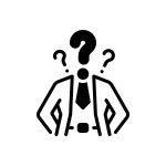 Black solid icon for questioning 