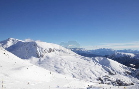 ski area in the Italian alps during winter season
