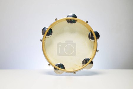 Pandeiro Brazilian tambourine isolated on white background 