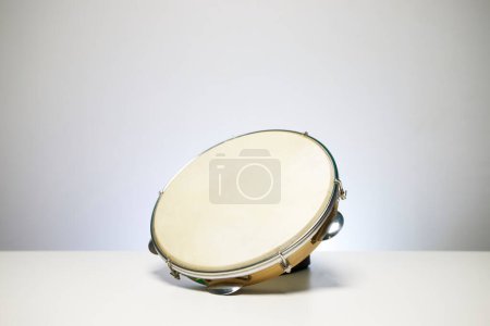 Tambourine hand percussion isolated on white background