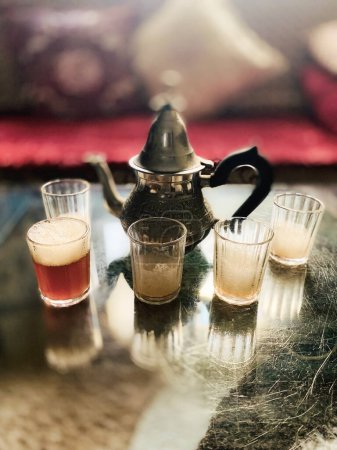 arabic traditional tea on white