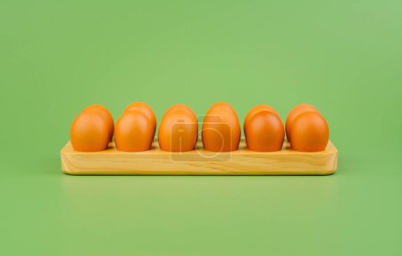 Photo for Chicken eggs, high protein breakfast, orange egg shells - Royalty Free Image