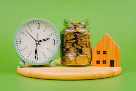 Geld, Haus und Zeit Planen Sie Ihre Finanzen in Ihrem Haus, Finanzkredite, Hauskredite und Immobilien.