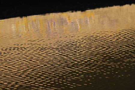 An image of reflections on the surface of the water. Background material of natural beauty.