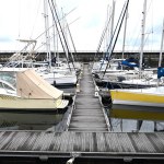 A view of a yacht harbor in Japan. Marine sports background material.