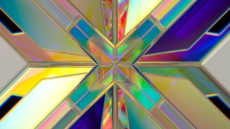 Foto de 3d renderizado, fondo abstracto con textura de cristal, fondo de pantalla colorido de moda - Imagen libre de derechos