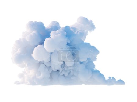 3d rendering. Cloud clip art isolated on white background. Fluffy cumulus. Fantasy sky