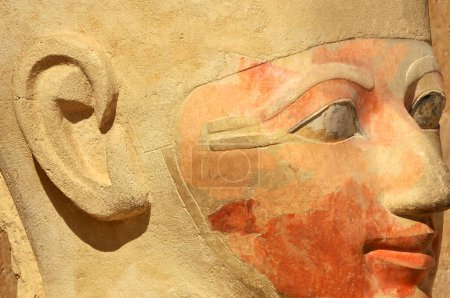 Photo for Detail of a sculpture of the Great Egyptian Pharaoh Queen Hatshepsut at Thebes in Egypt - Royalty Free Image