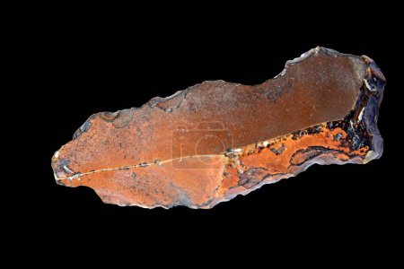 Photo for An Ice Age double-edged flint knife made by Neanderthals dated to approximately 80,000 years ago. This knife still has sharp edges - Royalty Free Image
