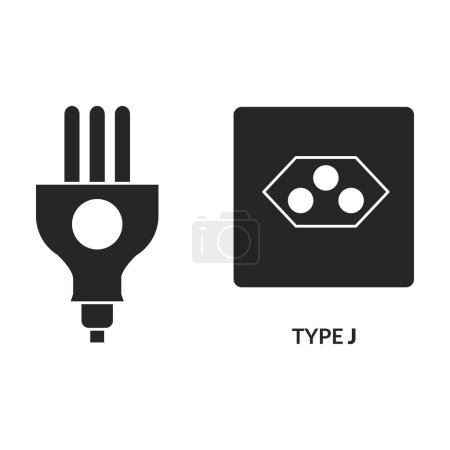 Illustration for Socket vector icon.Black vector logo isolated on white background socket. - Royalty Free Image