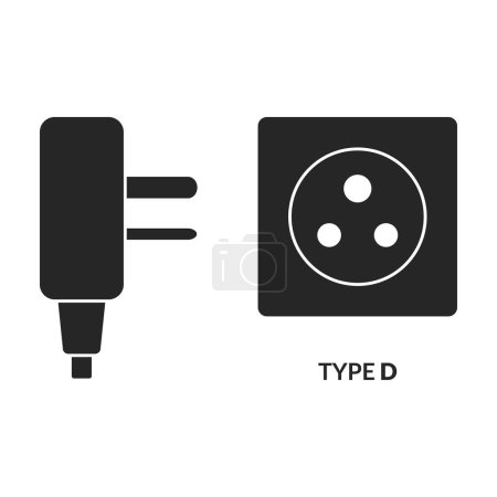 Illustration for Socket vector icon.Black vector logo isolated on white background socket. - Royalty Free Image