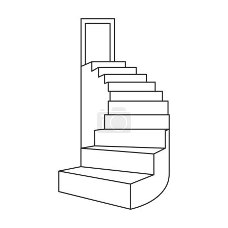Téléchargez les illustrations : Vecteur d'escalier icon.Outline logo vectoriel isolé sur fond blanc escalier . - en licence libre de droit