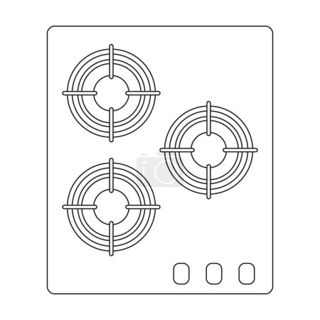 Ilustración de Estufa de gas vector icon.Outline logotipo del vector aislado en la estufa de gas de fondo blanco. - Imagen libre de derechos