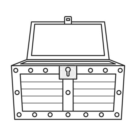 Illustration for Chest treasure vector icon.Outline vector logo isolated on white background chest treasure. - Royalty Free Image