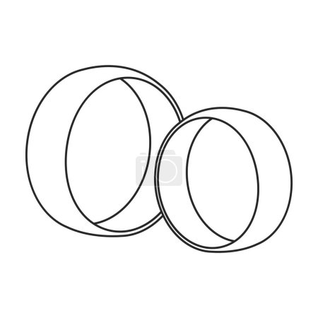 Illustration for Wedding ring vector icon.Outline vector logo isolated on white background wedding ring . - Royalty Free Image