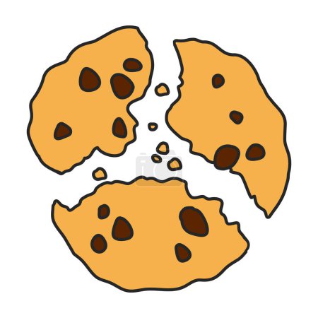 Illustration for Cookies with crumbs vector icon.Color vector logo isolated on white background cookies with crumbs. - Royalty Free Image