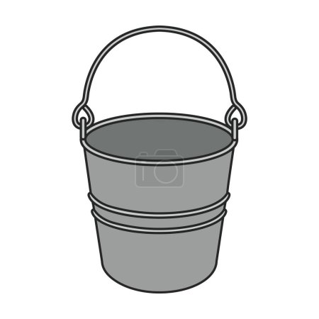 Téléchargez les illustrations : Bucket vector icon.Color vector logo isolated on white background bucket. - en licence libre de droit