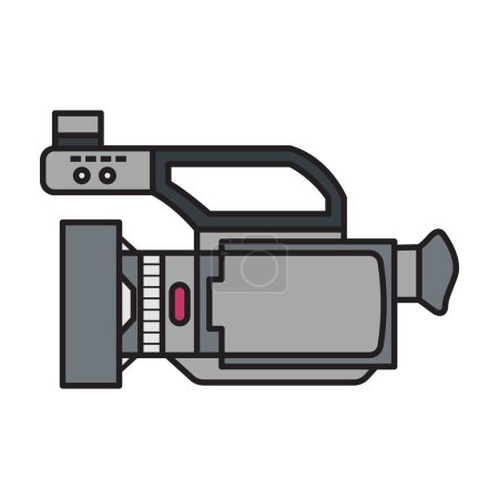 Illustration for Video camera vector icon.Color vector logo isolated on white background video camera. - Royalty Free Image