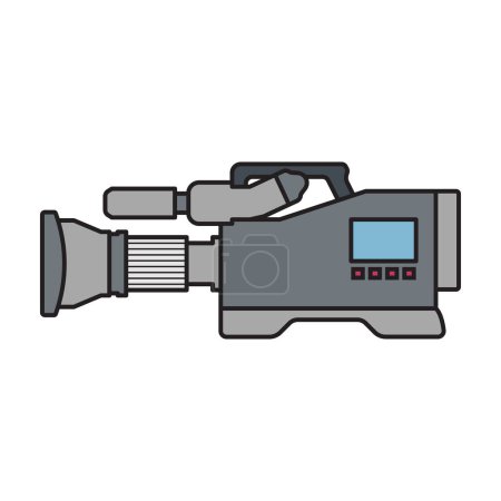 Illustration for Video camera vector icon.Color vector logo isolated on white background video camera. - Royalty Free Image