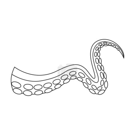 Ilustración de Tentáculo del ícono del contorno del vector del pulpo. Pulpo de ilustración vectorial sobre fondo blanco. Logotipo de ilustración de esquema aislado del tentáculo . - Imagen libre de derechos