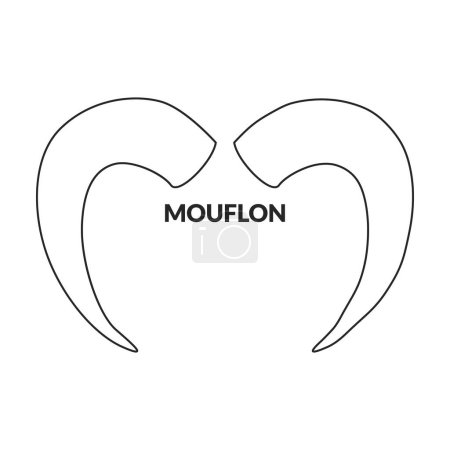 Illustration for Horn mouflon vector icon.Outline vector logo isolated on white background horn mouflon. - Royalty Free Image
